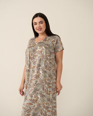 Вискозная сорочка Plus Size - Турецкий огурец Светло-коричневый 3xl