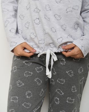 Женская пижама на завязках - мелкие котики - Meow Фото товара - Интернет-магазин Zaragoza