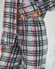 Жіночий костюм зі штанами Фліс - на ґудзиках - Клітинка Фото товару 3 з 9