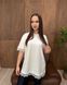 Футболка oversize с кружевом 26005-1 Молочный в универсальном размере Фото товара 1 из 8