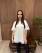 Футболка oversize с кружевом 26005-1 Молочный в универсальном размере Фото товара 8 из 8