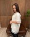 Футболка oversize с кружевом 26005-1 Молочный в универсальном размере Фото товара 7 из 8