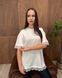 Футболка oversize с кружевом 26005-1 Молочный в универсальном размере Фото товара 4 из 8