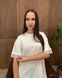 Футболка oversize с кружевом 26005-1 Молочный в универсальном размере Фото товара 5 из 8