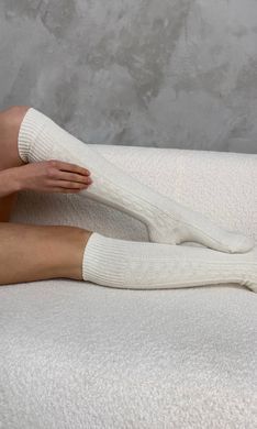 Женские однотонные вязаные гольфы выше колена., На фото, 36-40