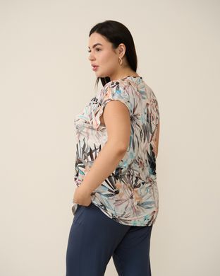 Жіночий комплект Plus Size з капрі - квітковий принт Бежевий l