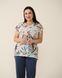 Жіночий комплект Plus Size з капрі - квітковий принт Бежевий l Фото товару 5 з 7
