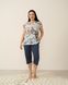 Жіночий комплект Plus Size з капрі - квітковий принт Бежевий l Фото товару 1 з 7