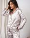 Женская бежевая пижама на пуговицах - цветочный принт Фото товара 2 из 9