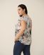 Жіночий комплект Plus Size з капрі - квітковий принт Бежевий l Фото товару 2 з 7