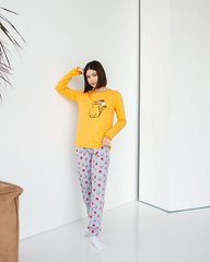 Женская пижама со штанами - желтая с котиком Фото товара - Интернет-магазин Zaragoza