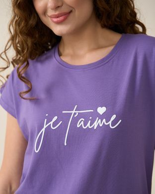 Жіночий комплект з капрі однотонний - Je t'aime Ліловий m Фото товару - Інтернет-магазин Zaragoza