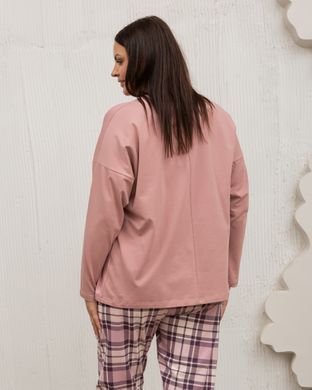 Батальна піжама зі штанами у клітинку - Luxury, Суха троянда, 2xl