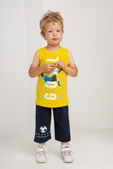 Комплект с капри на мальчика - майка Goal, Жёлтый, 3-4