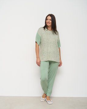 Віскозний комплект зі штанами та футболкою - хакі, Хакі, 4xl
