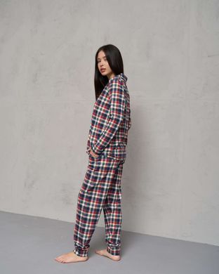 Пижама женская со штанами на пуговицах - клетка Фото товара - Интернет-магазин Zaragoza