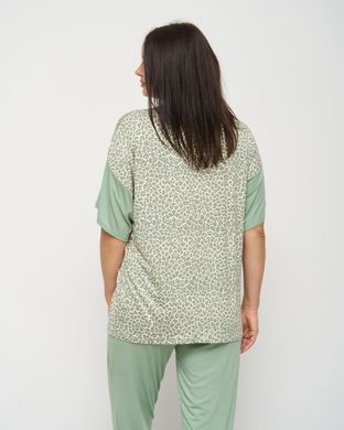 Вискозный комплект с брюками и футболкой - хаки, Хакі, 4xl