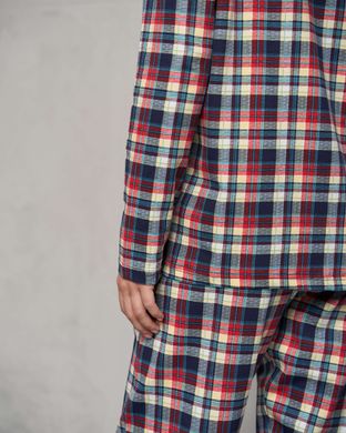 Піжама жіноча зі штанами на ґудзиках - клітинка Фото товару - Інтернет-магазин Zaragoza