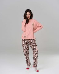 Женский комплект с леопардовыми штанами - без манжета- оверсайз Фото товара - Интернет-магазин Zaragoza