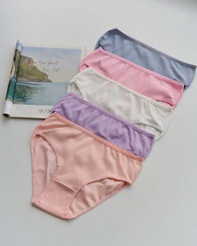 Однотонные трусики в рубчик батал - цветной микс, На фото, 2xl