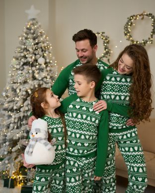 Женская пижама с брюками - Новогодний орнамент - Family look для семьи Фото товара - Интернет-магазин Zaragoza