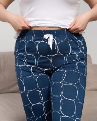 Женские пижамные штаны вискоза Plus size - кружочки 1508Ш размер 2XL