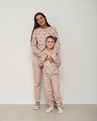 Жіноча піжама зі штанами - Байка - ведмедики Тедді - Family look мама/донька Фото товару - Інтернет-магазин Zaragoza