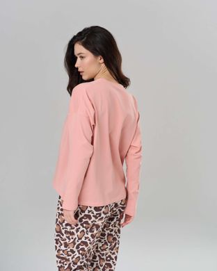 Жіночий комплект з леопардовими штанами - без манжету- оверсайз Фото товару - Інтернет-магазин Zaragoza