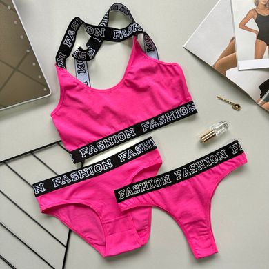 Комплект белья (топ, стриги, слипы) 95000-7 M Розовый Фото товара - Интернет-магазин Zaragoza