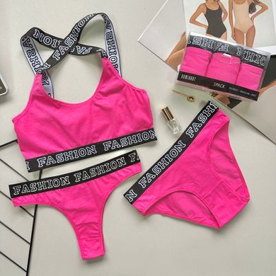 Комплект белья (топ, стриги, слипы) 95000-7 S Розовый Фото товара - Интернет-магазин Zaragoza