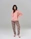 Жіночий комплект з леопардовими штанами - без манжету- оверсайз Фото товару 1 з 7