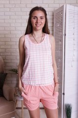 Комплект жіночий Майка з шортами в клітку Фото товару - Інтернет-магазин Zaragoza