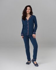 Жіночий комплект зі штанами Ozkan - синій в горошок Фото товару - Інтернет-магазин Zaragoza