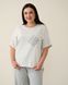 Комплект женский с капри Plus Size - в полоску Светло-серый 2xl Фото товара 3 из 7