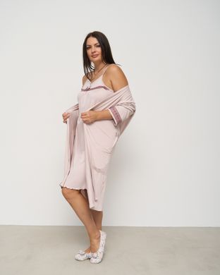 Комплект батальный однотонный - Вискоза с бантиком, Кремовий, 2xl