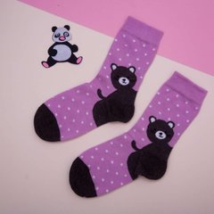 Шкарпетки для дівчинки - бузкові з ведмедиком, Бузковий, 30-35