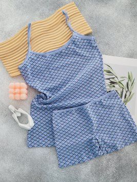 Комплект с мини-шортиками 46500-6 голубой XL-2XL Фото товара - Интернет-магазин Zaragoza