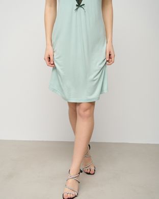 Вискозная рубашка на бретельках - кружево по декольте